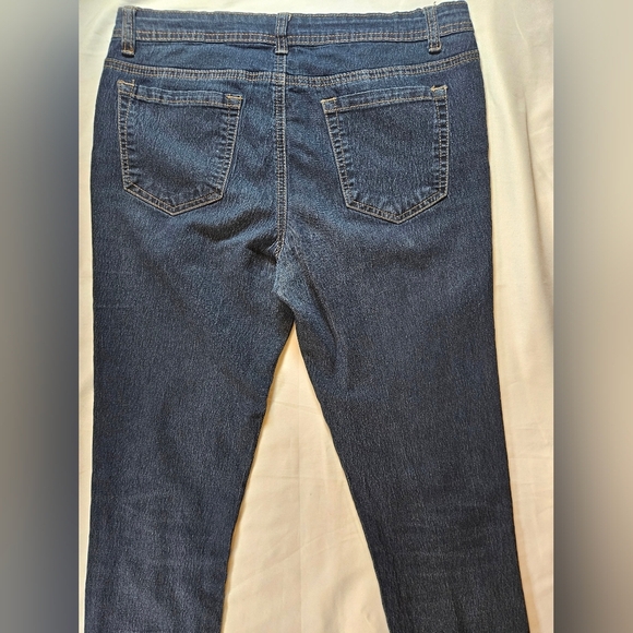 Red Blue Denim Womens Dark Blue 5 Pocket Long Mid Rise Skinny Jeans Size 7/8 - Picture 11 of 11